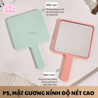 Gương Cầm Tay GECOMO (HD) - Gương Trang Điểm Thủy Tinh, Soi Rõ Không Biến Dạng, Tiện Lợi Mang Đi