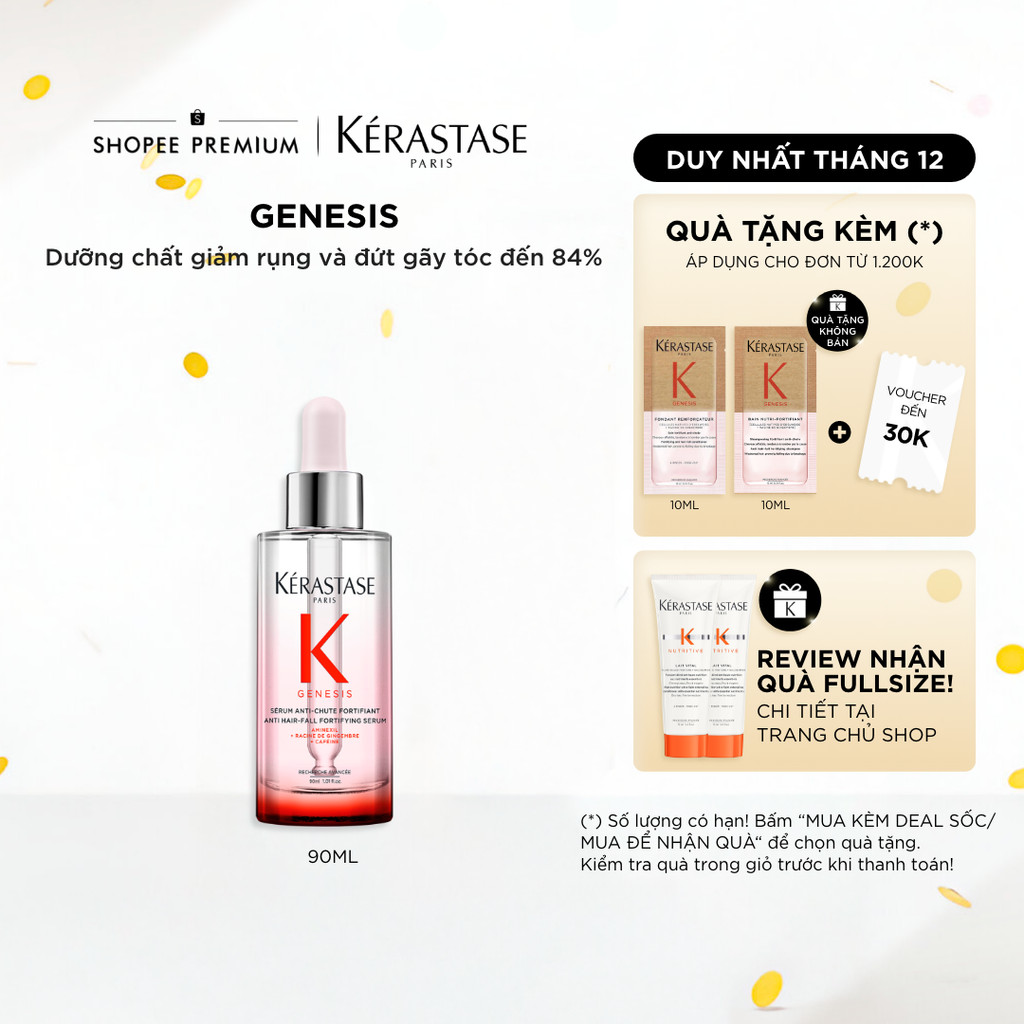 Serum dành cho da đầu giúp giảm gãy rụng và đứt gãy tóc đến 84% sau 6 tuần - Kérastase Genesis 90ml