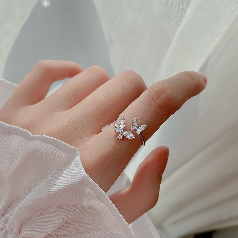 Nhẫn bướm ngọt ngào thanh lịch bạc s925