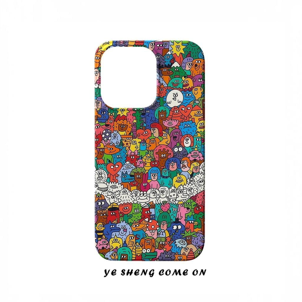 Ốp Điện Thoại Graffiti QYJS Màu Thích Hợp Cho IPhone 17 AIR 13 14 15 16 ProMax 11 12 PRO X XS XR XSMAX 7 8 plus 14 15 16 PLUS Phim Ốp Lưng Cứng EFNW Độc Đáo