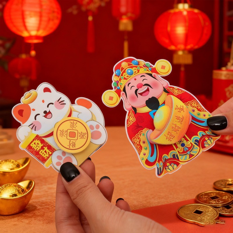 Đáng Yêu Thần Tài Nam Châm Tủ Lạnh Nam Châm Hút Từ Tính Đồ Trang Trí Nhỏ Mặt Dây Chuyền