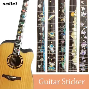 SMILE Guitar Fretboard Sticker, DIY PVC Bass Inlay Decal, Phụ tùng đàn guitar điện Trang trí nhạc cụ Guitarra Phụ kiện Fingerboard Sticker Guitar Bass