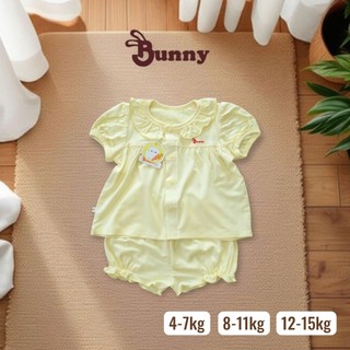 Bộ bánh bèo tay phồng bé gái dễ thương Bunnybaby chất thun lạnh ice cool mềm mát mịn cho bé 4-15kg