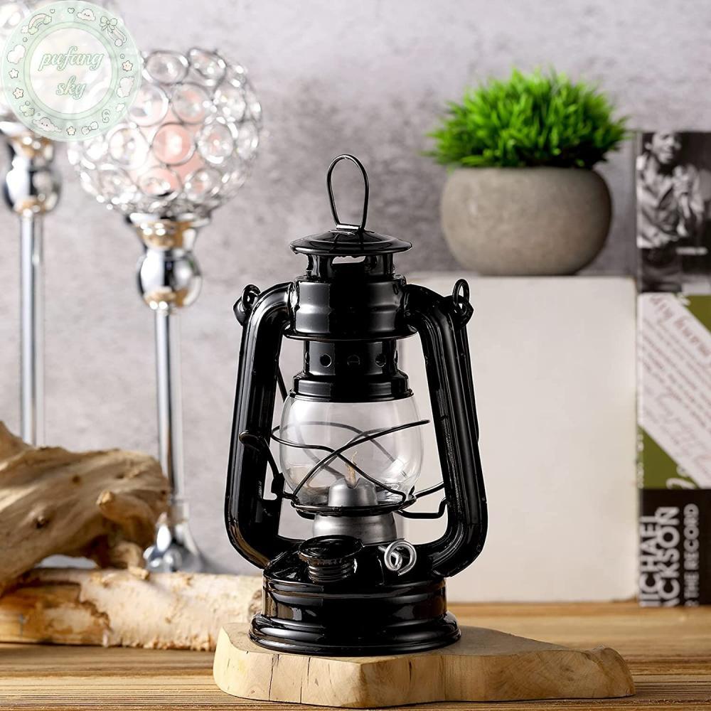 PUSKY 19cm Đèn Dầu Hỏa Phong Cách Retro Vintage, Đèn Lồng Đồng Màu Cho Cắm Trại Ngoài Trời