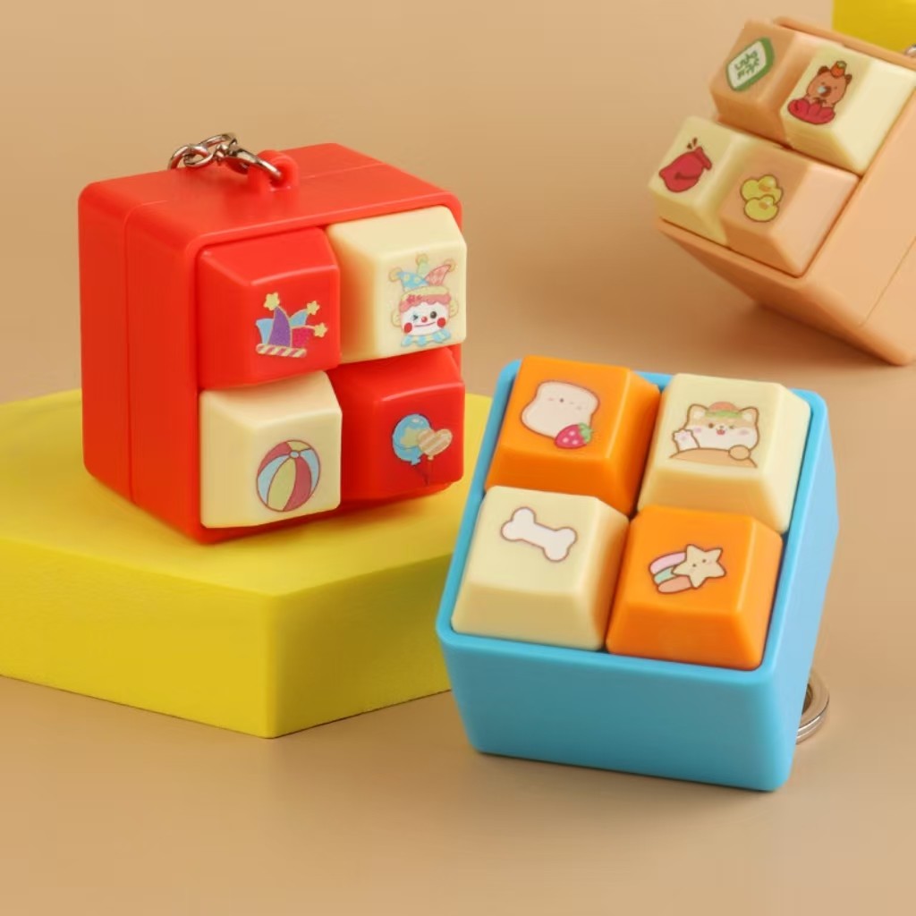 Fidget Móc Khóa Có Âm Thanh, Bàn Phím DIY Keycap Ngón Tay Bàn Phím Mũ, Với Phím Nhạc Nút Giảm Căng Thẳng Clicker Đồ Chơi