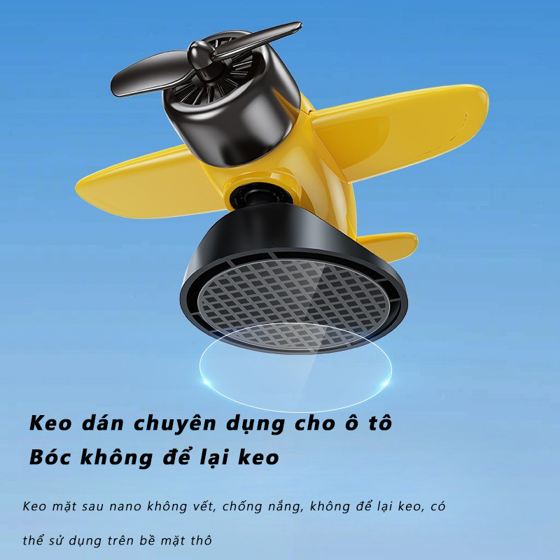 Mô Hình Máy Bay Năng Lượng Mặt Trời Trang Trí Taplo Ô Tô – Cánh Xoay 360°, ABS , Sang Trọng, Chạy Êm, Keo Dán Không Vết