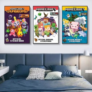 Tranh canvas theo chủ đề Minecraft (MC), thích hợp cho phòng thể thao điện tử, quán cà phê internet, phòng trẻ em, phòng ngủ và trang trí nhà cửa