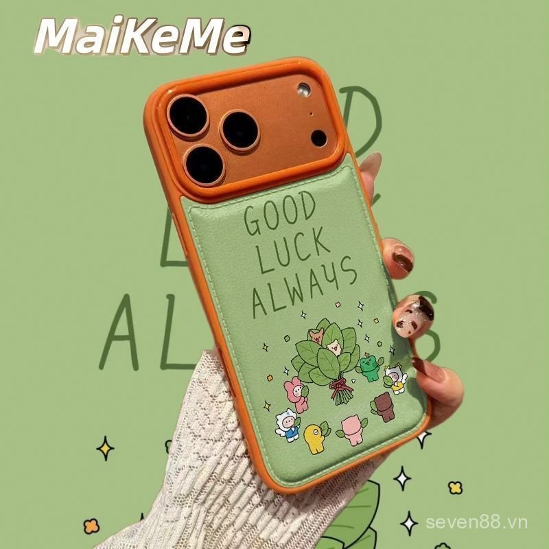 Ốp Điện Thoại Thích Hợp Cho iPhone 7 8 X XS XR XSMAX 11 12 13 14 15 16 17 Pro max Plus Air Good Luck Lá Bưởi Chống Sốc Vỏ Bảo Vệ Chống Sốc Bao Gồm Tất Cả 5QW7