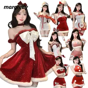 Váy Giáng Sinh Margredy - Áo Khoác Nhung Đỏ, Phù Hợp Cho Tiệc Carnival và Hóa Trang Ông Già Noel