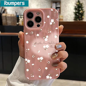Ibumpers Ốp Điện Thoại Thanh Lịch Hồng Trắng Hoa Trích Dẫn Họa Tiết Silicon Mềm Cao Cấp Chống Sốc Cho iPhone 11 12 13 14 15 16 17 Pro Max IP 7 8 Plus Iphon X XS XR Xs max