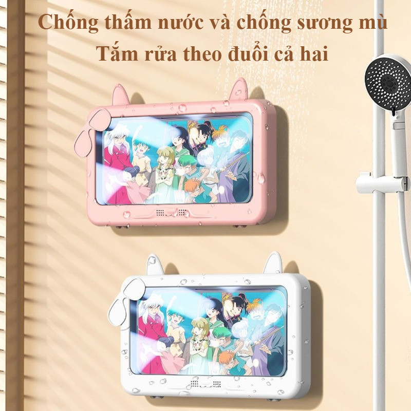 Hộp Đựng Điện Thoại Chống Nước Treo Tường Xoay 360 Độ Cảm Ứng Siêu Nhạy Giá Đỡ Nhà Tắm Tiện Lợi