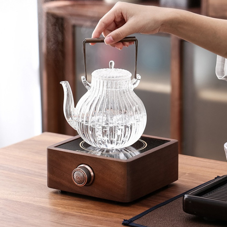 Bếp Hồng Ngoại Bọc Gỗ Óc Chó Dùng Đun nước Pha Trà Hàng Nội ĐịaTrung Quốc (Dùng Được Với Nhiều Loại Ấm)