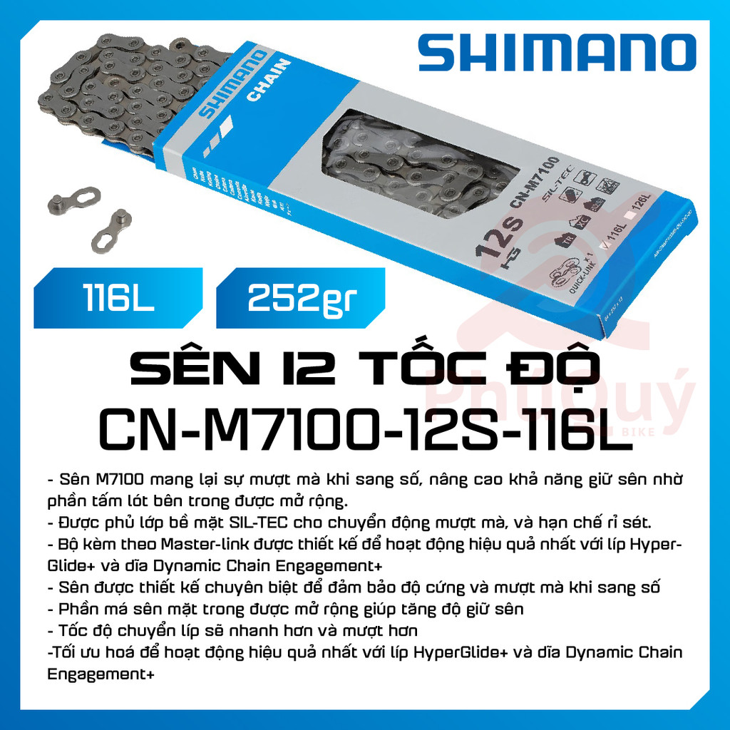 SÊN 12 SHIMANO CN M7100 116L CÓ HỘP CHÍNH HÃNG