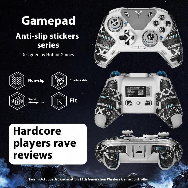 Nhãn dán chống trượt QIUWU cho Flydigi Vader 3 Pro Flydigi Vader 4 Pro Tay cầm trò chơi không dây Nút tay cầm chơi Game Bộ băng chống trượt.