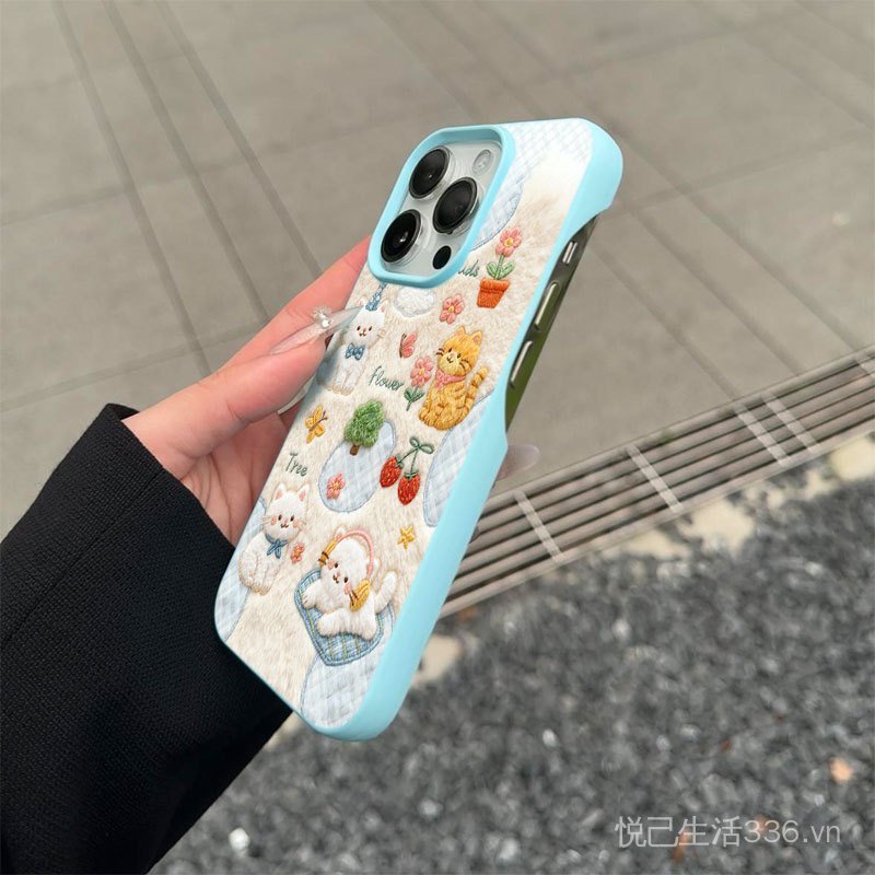 In Hình Mèo Cam Thích Hợp Cho iPhone17 / 16promax Ốp Điện Thoại 1413 / 12 11 Nửa Gói Mềm Hoạt Hình