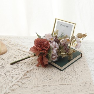 Hoa Mẫu Đơn Giả Lụa Cao Cấp Trang Trí Nhà Cửa Phòng Khách Đẹp Vintage Retro Decor Tiệc Cưới Studio Chụp Ảnh Bình Để Bàn Sang Trọng Bó Lớn Cảm Ứng Thật Silk Flowers Wedding Home Party Office Boutique Nordic Modern Aesthetic Style