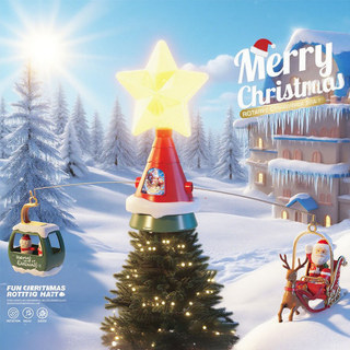 Ngôi sao cây thông Noel xoay bằng điện có nhạc - Trang trí ngày lễ Nai sừng tấm Đồ trang trí người tuyết cho trẻ em