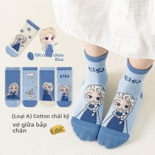 Vớ trẻ em Elsa – Hình công chúa dễ thương, chất liệu mềm, vớ cổ trung phù hợp mùa thu
