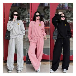 Bộ đồ nữ 2DA dày cao cấp, khoá cổ nỉ LOẠI MỘTT - chữ alo mẫu mã siêu xinh, phong cách -thuba94