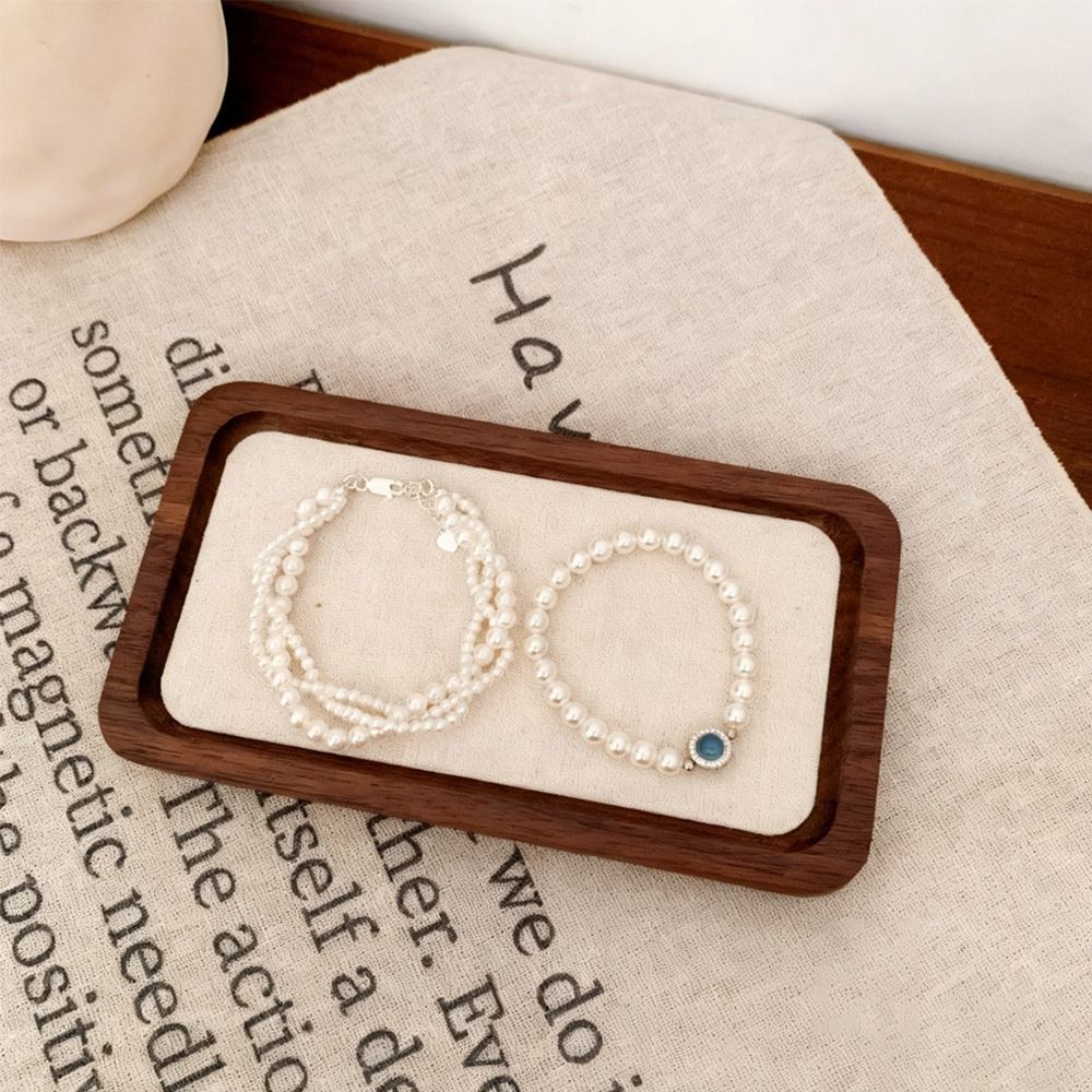 Khay trưng bày trang sức CHEESELY bằng gỗ nguyên khối, phong cách tối giản, màu cổ điển, dùng để vòng cổ