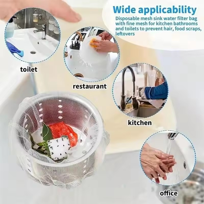 100 / 200 / 300 Cái Nhà Bếp Dùng Một Lần Bồn Rửa Lưới Lọc / Chống Tắc Bồn Rửa Rò Rỉ Màn Hình Lọc