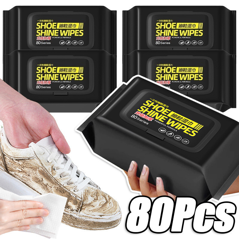 80 / 160 / 240Tablets Giày Sneaker Di Động Khăn Lau Hiện Vật / Giày Trắng Bụi / Giày Nhẹ Loại Bỏ Bụi Bẩn Vải