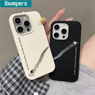 Ibumpers INS Đen Trắng Cặp Đôi Ốp lưng iPhone 17 Pro Max 16 15 14 Plus 13 12 11 Pro Max Silicon Mềm Chống Sốc Ốp Lưng