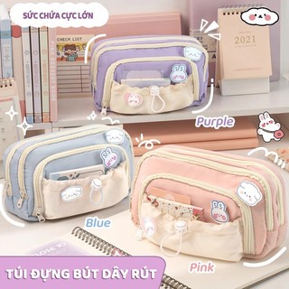 Túi đựng bút dây rút, dung tích lớn chứa được nhiều văn phòng phẩm, thích hợp làm quà tặng cho học sinh
