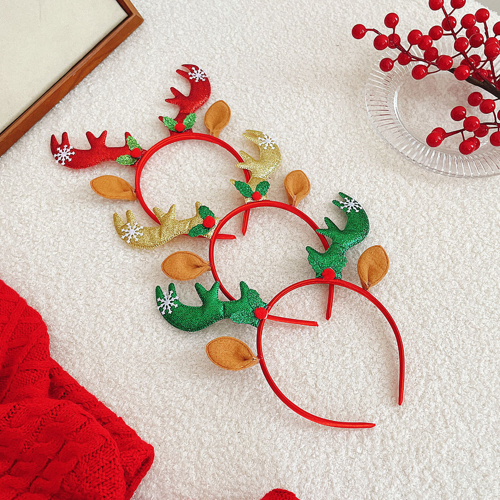 Phong Cách Mới Giáng Sinh Đầu Dạ Quang Giáng Sinh Phụ Kiện Tóc Trẻ Em Quà Tặng Giáng Sinh Ông Già Noel Gạc Đồ Chơi Đầu KI52