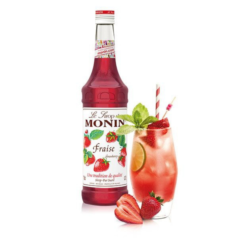 Siro Monin Dâu Tây Strawberry 70cl, Nguyên Liệu Pha Chế Chuyên Nghiệp, Syrup Nhập Khẩu Pháp