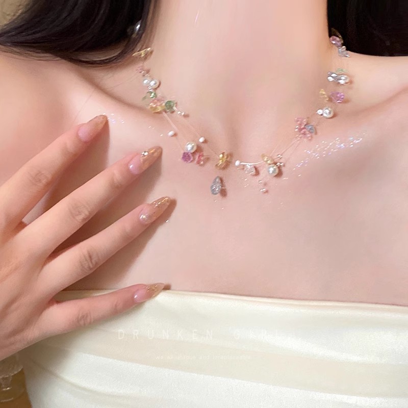 Vòng cổ hạt cườm ngọc trai đa màu dành cho nữ | Phụ kiện thanh lịch cho dịp đi biển du lịch
