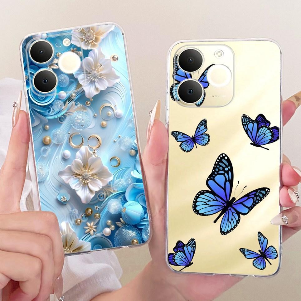Thời Trang Mới Sang Trọng Hoa Bướm Ốp lưng Realme Note 70 70T Narzo 80 Lite C71 RMX5313 Vỏ Silicon Mềm Trong Suốt Ốp Lưng