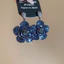 Bông tai thả Camellia với kim cương giả màu xanh, thiết kế hoa vintage luxury - phụ kiện nữ thời trang
