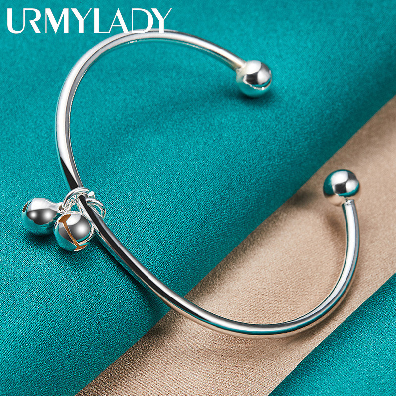 URMYLADY Đôi Chuông Nhỏ Lắc Tay Bạc 925, Thời Trang Cho Nữ
