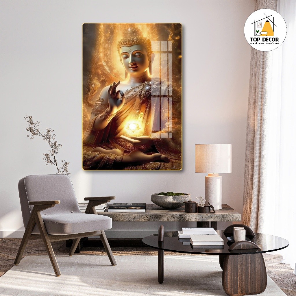 Tranh Phật Giáo Tráng Gương - Tranh Tráng Gương trang phí phong thờ, tranh Phật A Di Đà,tranh Phật Quan Âm - Top Decor