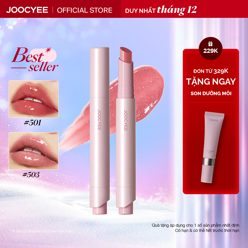 "NEW 2.0" Son Bóng JOOCYEE Glossy Rouge Dưỡng Dưỡng Ẩm Chăm Sóc Môi Căng Bóng Mượt Môi Trong Suốt Lâu Trôi Che Phủ Rãnh Môi Màu Sắc Thời Trang