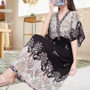 Váy Tay Ngắn Họa Tiết Boho, Thích Hợp Làm Quà Tặng Cho Mẹ Hoặc Người Yêu Trong Mùa Hè