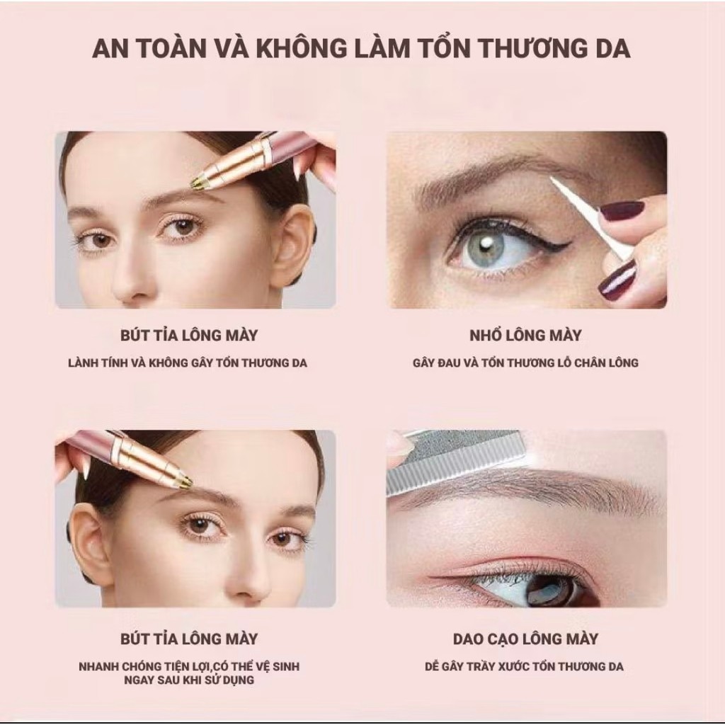 Bút tỉa mày, kẻ mày sạc 360° đa năng – làm đẹp chị em, dễ tạo dáng mày, tiện dùng daily.