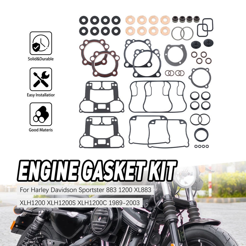 Bộ đệm động cơ xe máy Bộ trên và dưới cho Harley Sportster 1200 883 XLH1200 XL883 Sportster 1200 XLH1200 91-2003