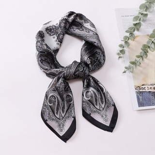 (Vận chuyển địa phương) Khăn vuông Paisley punk giả lụa, thiết kế cao cấp dành cho nữ