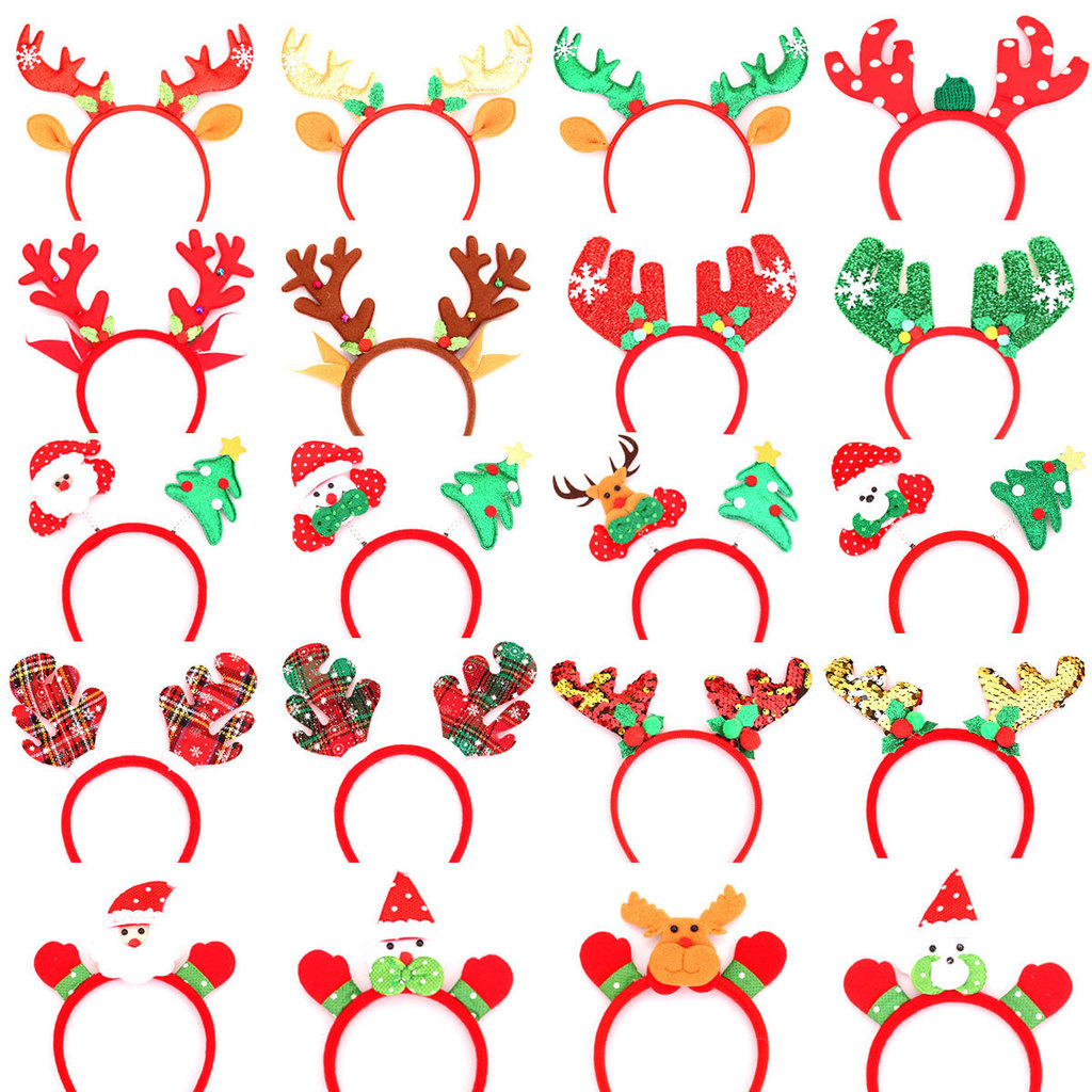 Phong Cách Mới Giáng Sinh Đầu Dạ Quang Giáng Sinh Phụ Kiện Tóc Trẻ Em Quà Tặng Giáng Sinh Ông Già Noel Gạc Đồ Chơi Đầu KI52