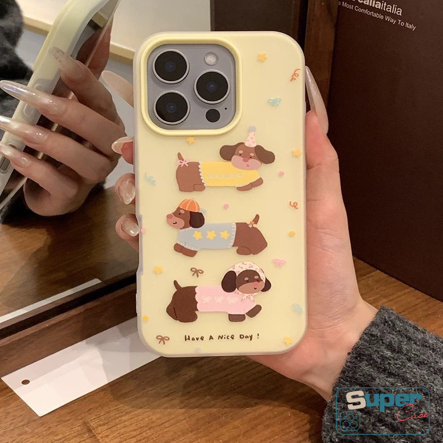 Ốp Lưng Cho Oppo A60 A5X A5Pro A3X A3Pro A54 A5 A18 A78 A16 A5i A58 A74 A79 A98 A77 A15 A15s A3 A38 A17 A52 Reno 12F 10 11 11F Hoạt Hình Thời Trang Chó Con Dễ Thương Ngôi Sao Sọc Bìa Mềm