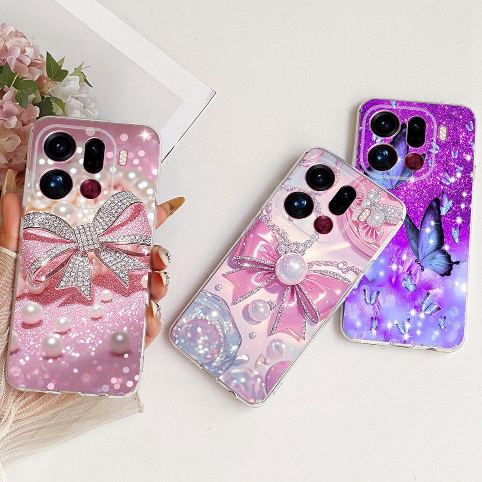 Thời Trang Mới Sang Trọng Hoa Bướm Nữ Tính Tranh Ốp lưng Oppo Find X9 Pro FindX9 Vỏ Silicon Mềm Trong Suốt Ốp Lưng