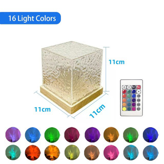 3 / 16 Màu Năng Động Xoay Nước gợn Máy Chiếu Đèn Ngủ Pha Lê Đèn Cho Phòng Ngủ Phòng Khách Thanh Học Cafe Trang Trí Bầu Không Khí