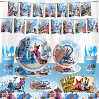 ST2 Zootopia 2 JUDY NICK GARY trẻ em trang trí tiệc sinh nhật biểu ngữ bánh topper bóng bay bộ cung cấp TS2