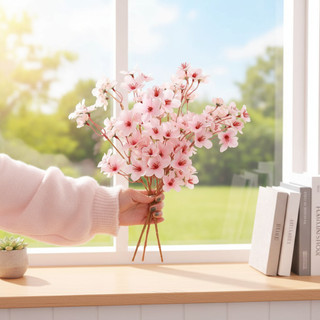 Hoa Anh Đào Giả Sakura Lụa Decor Trang Trí Nhà Cửa Đẹp Cành Cây Nhân Tạo Cao Cấp Phòng Khách Ngủ Tiệc Cưới Phụ Kiện Chụp Ảnh DIY 40cm Vintage Sang Trọng Bình Bó Lọ Sắp Xếp Mùa Xuân Hiện Đại Đám Bắc Âu Đạo Cụ