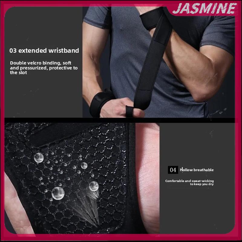 Găng tay tập cử tạ Jasmine bảo vệ lòng bàn tay và cổ tay, phù hợp cho nam nữ trong thể dục thể thao
