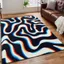 Thảm Phòng Khách Họa Tiết Psychedelic Giả Lông Cừu – Mặt Lông Mịn, Đế Washable Chống Trượt, Chống Thấm Nước Dễ Giặt