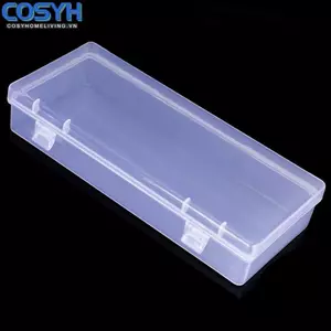 <cosyh>Storage Box Transparent 15.5*6.3*3cm Bead Clear Container Cosmetics Holder