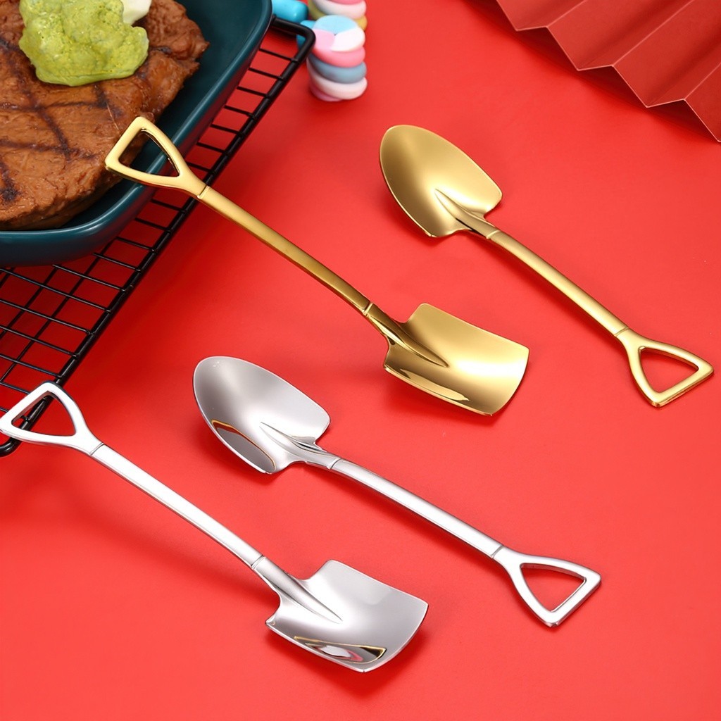 M78 Muỗng thìa inox cán dài cao cấp hình chiếc xẻng nhiều màu MALAN